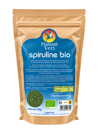 Spiruline Bio Microgranules 370 g – Format familial en sachet compostable
