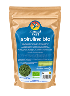 Spiruline Bio Microgranules 370 g – Format familial en sachet compostable