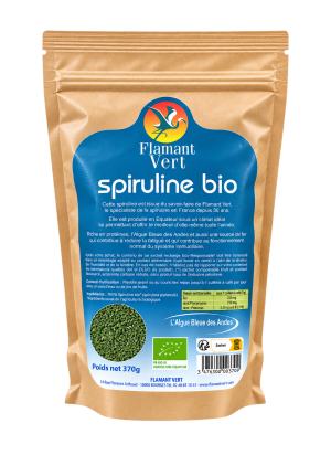 Spiruline Bio Microgranules 370 g – Format familial en sachet compostable