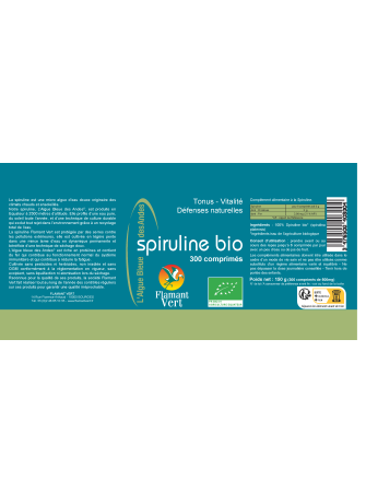 Spiruline Bio 300 comprimés – Algue Bleue des Andes