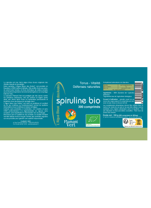 Spiruline Bio 300 comprimés – Algue Bleue des Andes