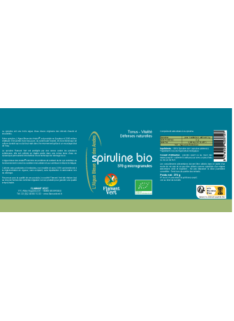 Spiruline Bio Microgranules 370 g – Format familial en sachet compostable