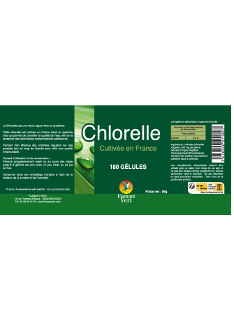 Chlorelle Bio 180 gélules – Microalgue détox made in France