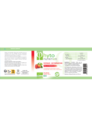 Spiruline + Fer + Acérola Bio – 80 Gélules | Vitalité & Immunité Naturelles