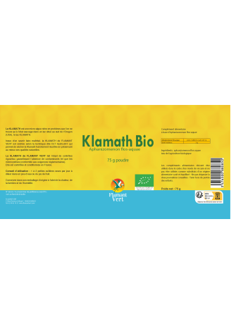 Klamath Bio en poudre – 75 g d’algue AFA pure