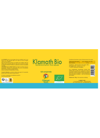 Klamath Bio – 120 comprimés | Algue AFA pure et certifiée