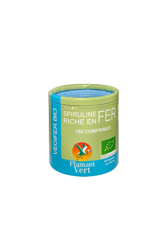 Végifer – Spiruline Bio riche en fer – 180 comprimés
