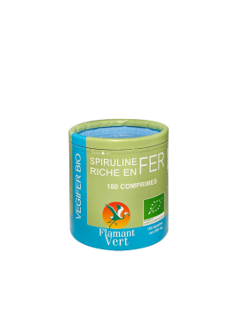 Végifer – Spiruline Bio riche en fer – 180 comprimés