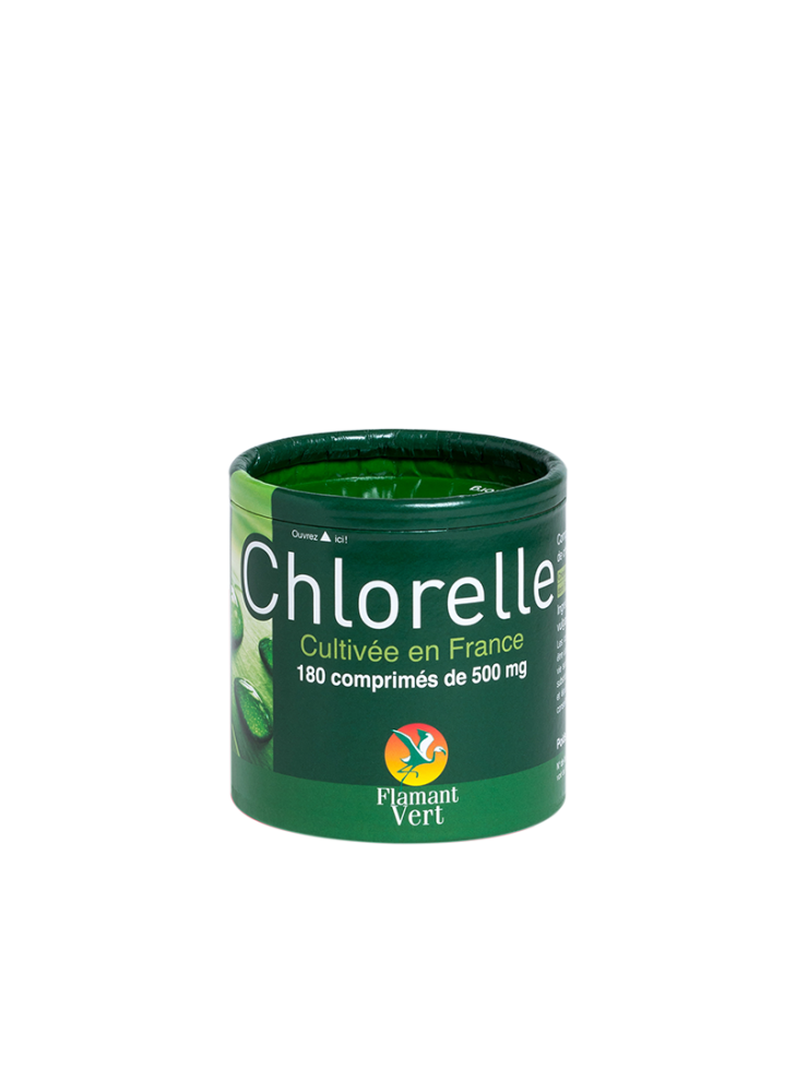 Chlorelle Bio 180 comprimés – Cultivée en France | Flamant Vert Chlorelle Bio 180 comprimés – Cultivée en France | Flamant Vert